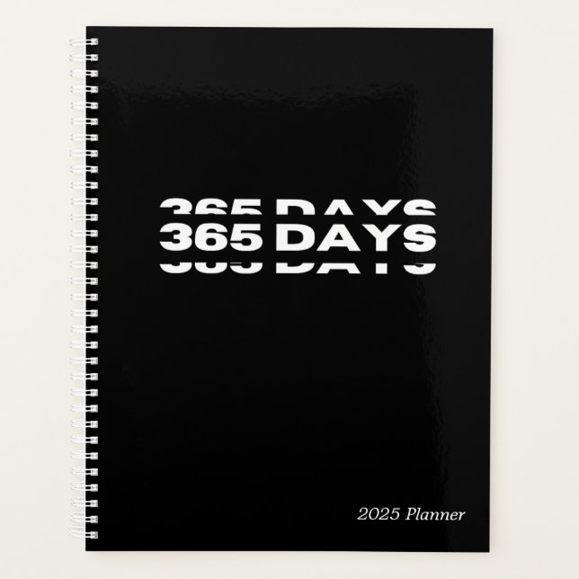 365 Days Black 2025 Planner (Front)