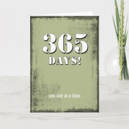 365 Days Clean Sober Birthday Card