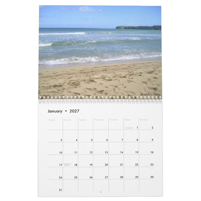 365 Days in Paradise Calendar (Jan 2027)