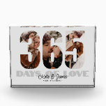 365 Days of Love 1st Anniversary Photo Block<br><div class="desc">Custom "365 Days of Love" acrylic photo blocks are a heartfelt way to celebrate a couple’s first year together, perfect for anniversaries, weddings, or dating milestones. This modern photo gift features the bold number “365” in large cut-out typography filled with three of your own favorite photos, highlighting joyful, romantic moments...</div>