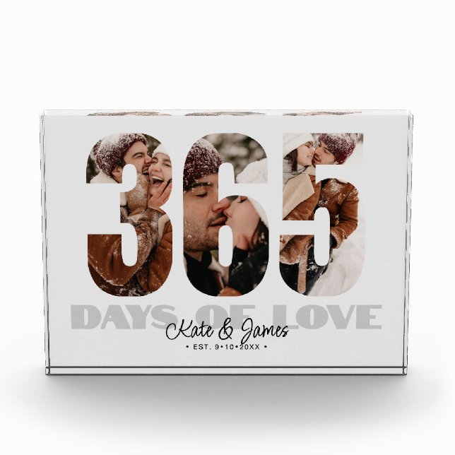 365 Days of Love 1st Anniversary Photo Block (Front)