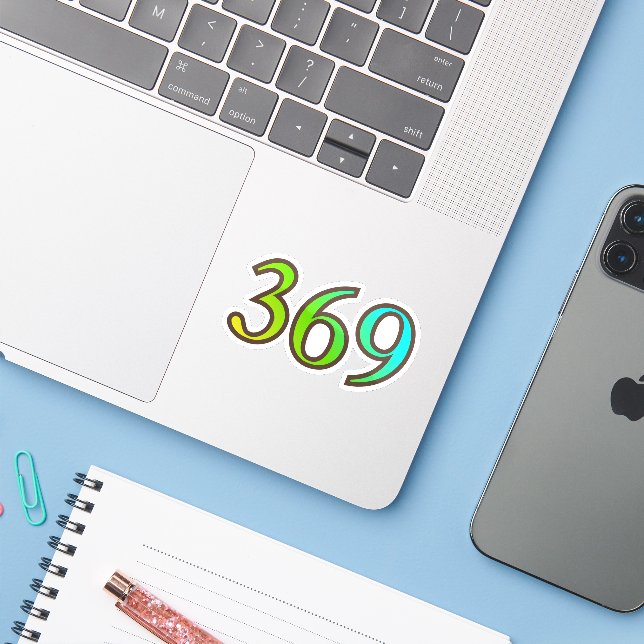 369 Angel Number Enlightenment Sticker (Laptop w/ iPhone)