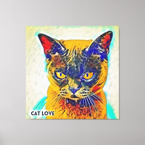 36 Beautiful cute cool colorful lovely cat  Canvas Print