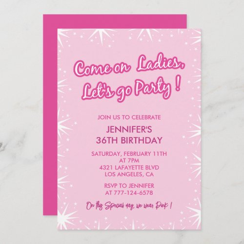 36 birthday invitation Sparkle Chic 