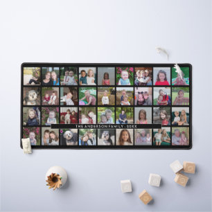 36 Photo Collage - 4 rows 9 columns - black Desk Mat