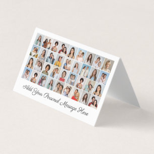 36 Photo Collage Add Your Greeting Editable Color Business Card