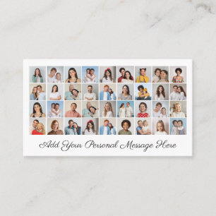 36 Photo Collage Add Your Greeting Editable Color  Business Card