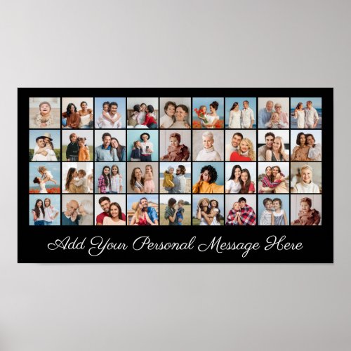 36 Photo Collage Add Your Greeting Editable Color Poster