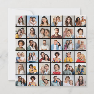 36 Photo Collage Editable Color Greeting Card