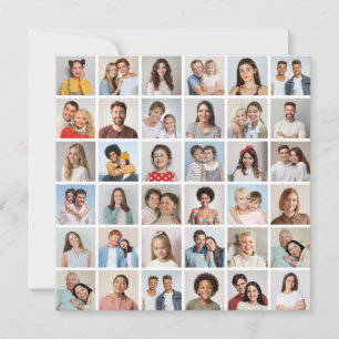 36 Photo Collage Editable Color Greeting Card