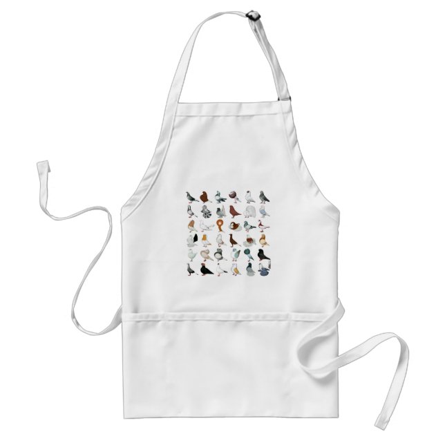 36 Pigeon Breeds Adult Apron (Front)