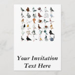 36 Pigeon Breeds Invitation