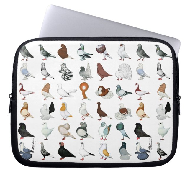 36 Pigeon Breeds Laptop Sleeve (Front)