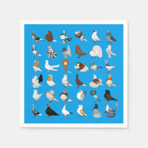 36 Pigeon Breeds Napkins