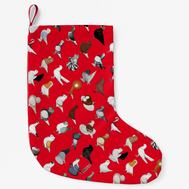 36 Pigeon Breeds Small Christmas Stocking (Front)