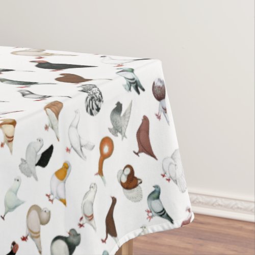 36 Pigeon Breeds Tablecloth