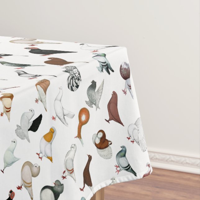 36 Pigeon Breeds Tablecloth (In Situ)