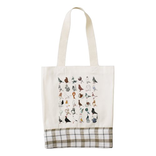 36 Pigeon Breeds Zazzle HEART Tote Bag