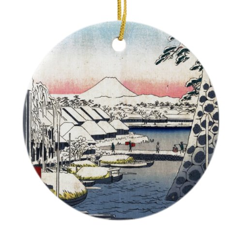 36 Views of Mount Fuji Ceramic Ornament
