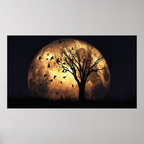 36x24 paper poster w Harvest Moon image