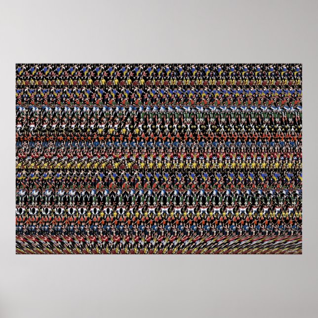 36"x24" "Soccer Star" 3D Poster by Magic Eye® (Front)