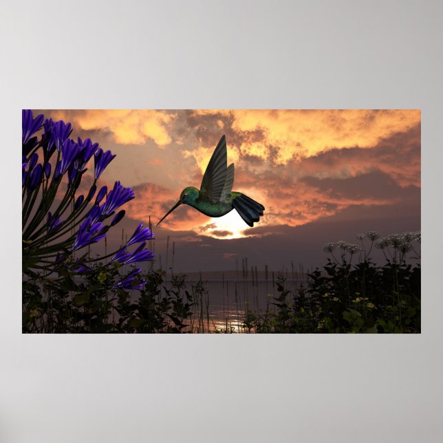 36"x40" paper poster w' "Flight of the Hummingbird (Front)