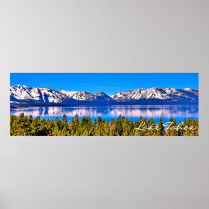 36" X 12" BEAUTIFUL LAKE TAHOE POSTER (MATT)