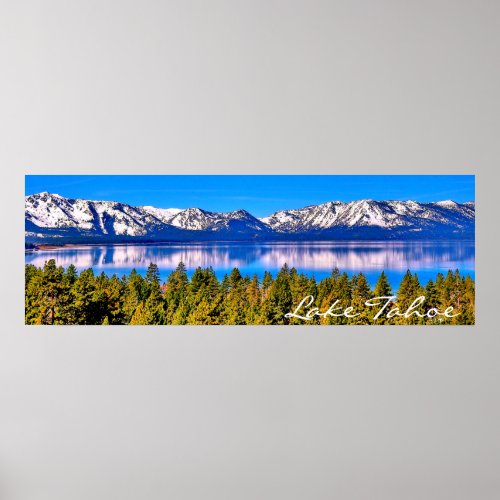 36 X 12 SCENIC LAKE TAHOE POSTER PREMIUM CANVAS