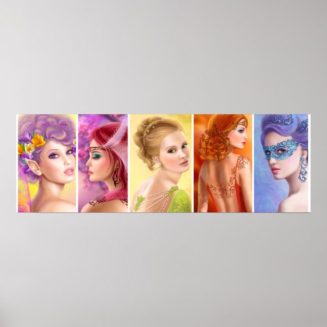 36" x 12", Value Poster Paper (Matte) Woman fairy (Front)