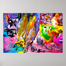 36" x 24" COLORFUL KALEIDOSCOPE MATTE ART POSTER