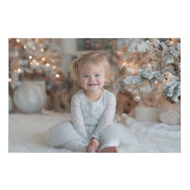 36 x 24 Family Holiday Photo Faux Canvas Print (Front)