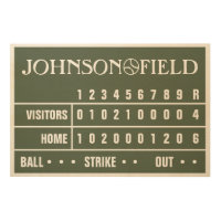 36" x 24" Personalized Baseball Scoreboard