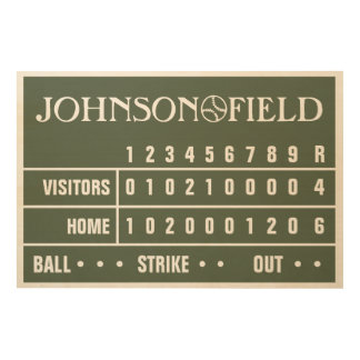 36" x 24" Personalized Baseball Scoreboard Wood Wall Decor