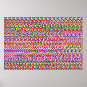 36" x 24" "Pool Sharks" 3D Poster by Magic Eye® 