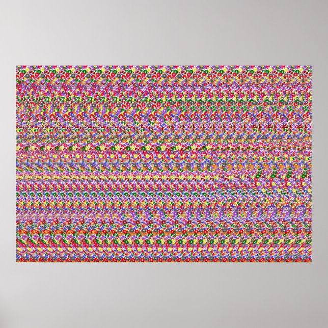 36" x 24" "Pool Sharks" 3D Poster by Magic Eye®  (Front)