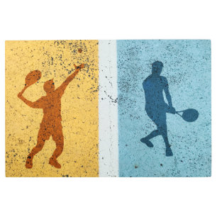 36'' x 24'' Tennis Serve and Return Metal Print