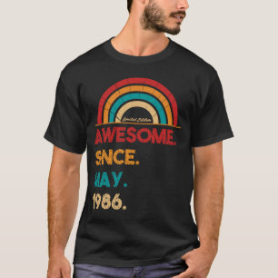 36 Year Old Awesome Since May 1986 36th Birthday T-Shirt