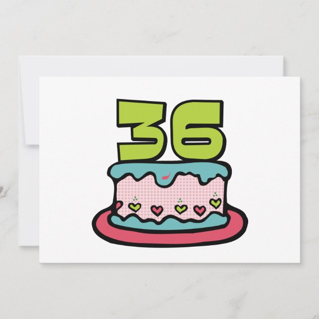 36 Year Old Birthday Cake Card (Front)