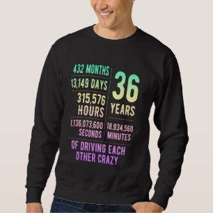 36 Years Married Funny 36th Wedding Anniversary Sweatshirt