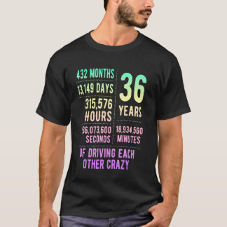 36 Years Married Funny 36th Wedding Anniversary T-Shirt