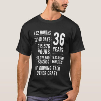 36 Years Married Funny 36th Wedding Anniversary T-Shirt