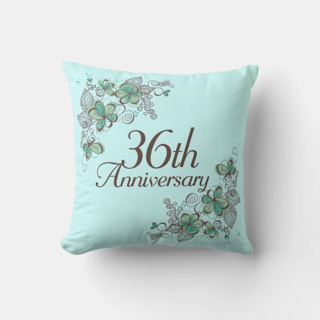 36th Anniversary Gift Throw Pillow (Front)