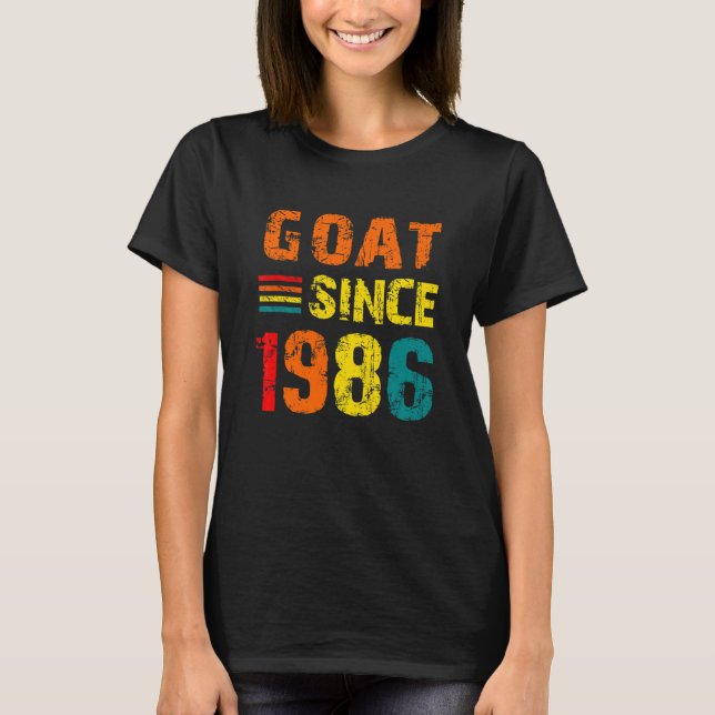 36th Birthday 36 Years Old Goat Since 1986 T-Shirt (Front)