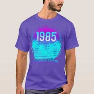 36th Birthday  Aesthetic Vintage 1985 Sunset Palm T-Shirt