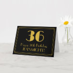 [ Thumbnail: 36th Birthday: Art Deco Inspired Look "36" + Name Card ]