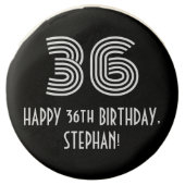 36th Birthday - Art Deco Inspired Look "36", Name Chocolate Covered Oreo (Front)