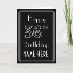 [ Thumbnail: 36th Birthday: Art Deco Style # 36 & Custom Name Card ]