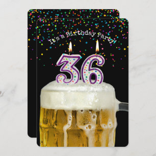 36th Birthday Beer Party Invitation