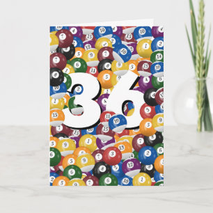 36th Birthday Billiard Balls Card