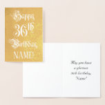 [ Thumbnail: 36th Birthday: Elegant, Ornate Script; Custom Name Foil Card ]